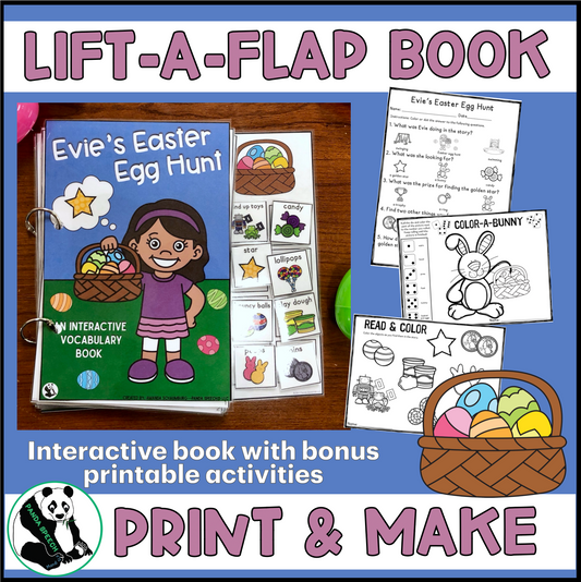 Easter Egg Hunt Lift a Flap Book  (Print & Make Book)