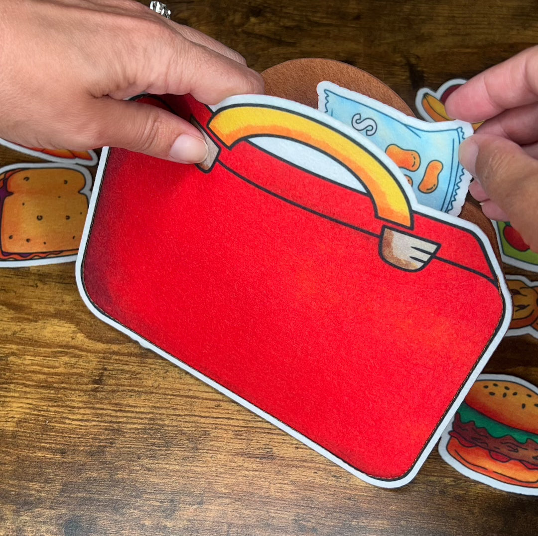 Felt Story Companion Set for Jenna's Lunch~ Felt lunchbox and food items (from book)