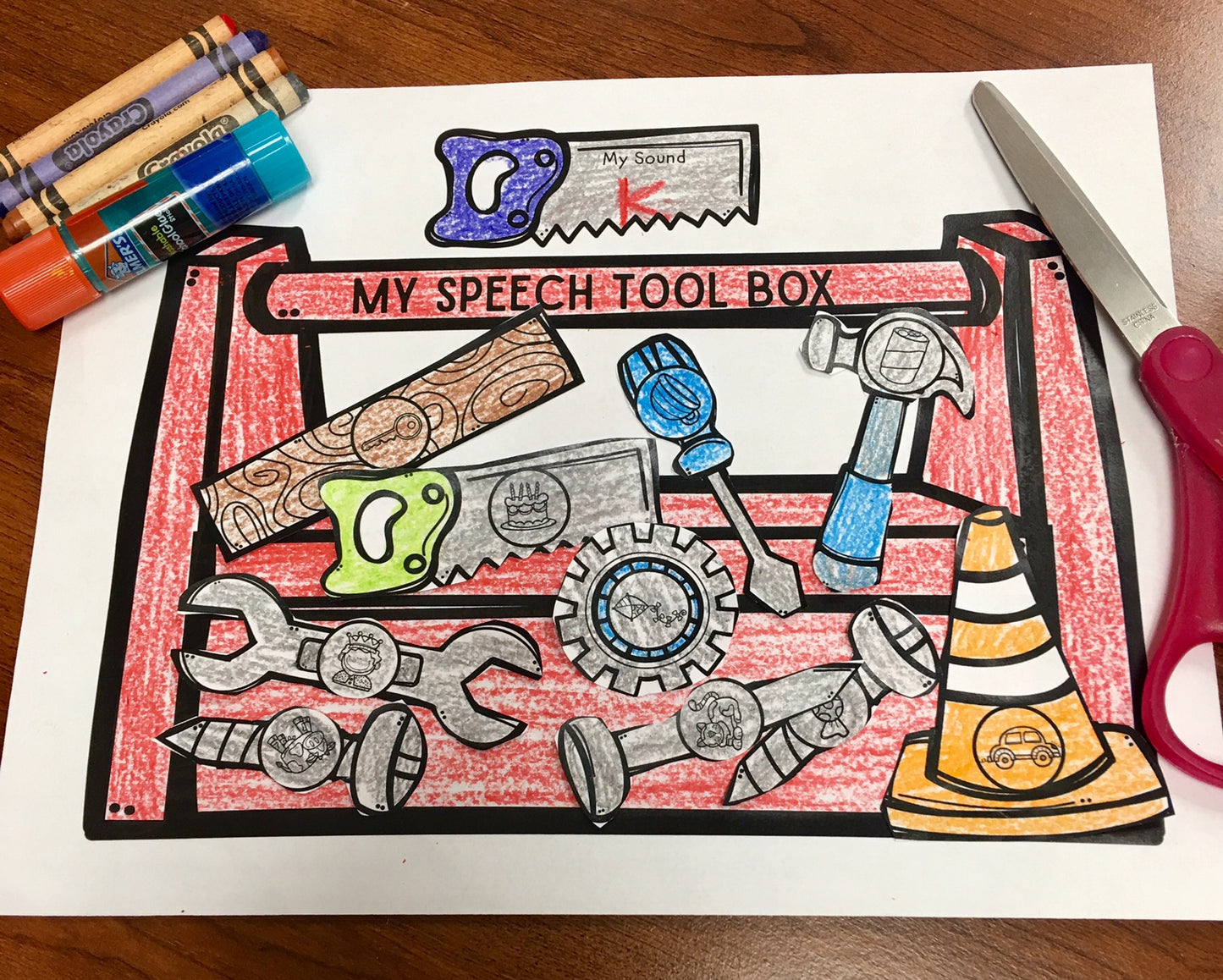 Caja de Herramientas De Sonidos~ Speech Therapy Cut & Paste Craft in Spanish