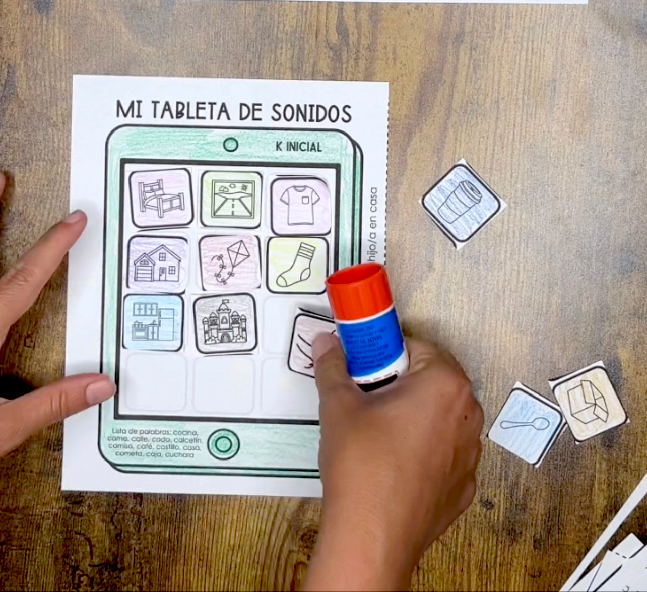 Mi Tableta de Sonidos y Vocabulario Speech Therapy Craft with Spanish Targets