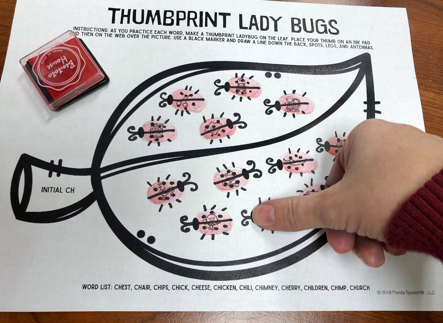 Lady Bug Thumbprints A Speech Therapy Craft Activity ~ Articulation Practice