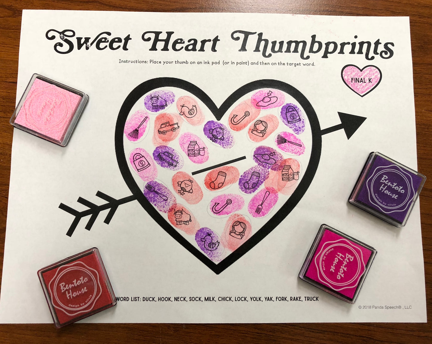 Sweetheart Thumbprints A Speech Therapy Craft Activity ~ Articulation Practice