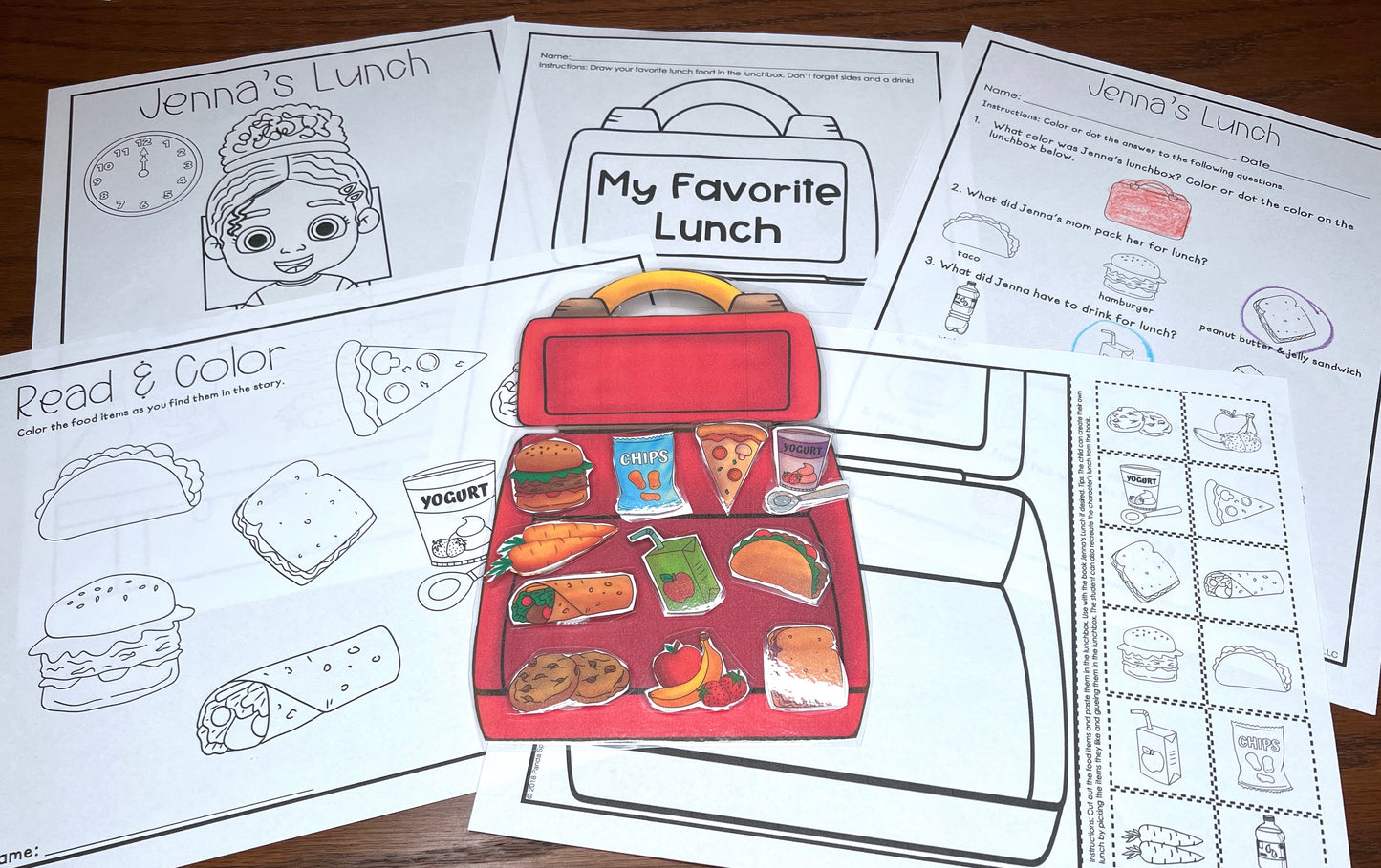 Clearance Jenna's Lunch (opened-like new)  ~  Lift-a-Flap Board Book + downloadable extras (Clothing Theme)