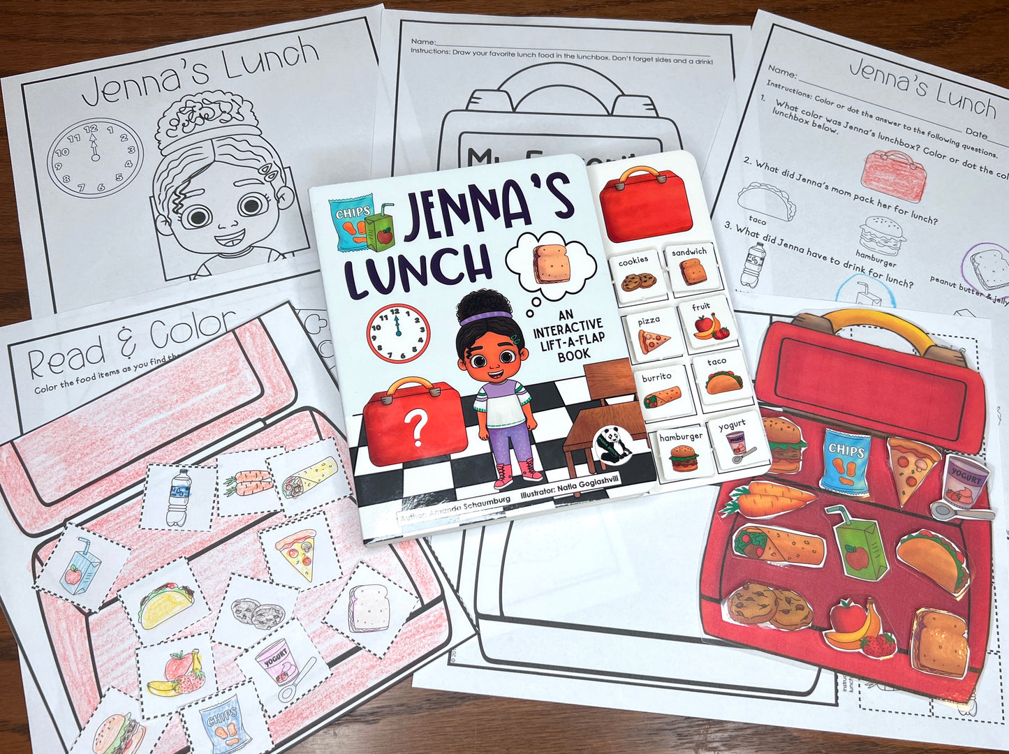 Clearance Jenna's Lunch (opened-like new)  ~  Lift-a-Flap Board Book + downloadable extras (Clothing Theme)