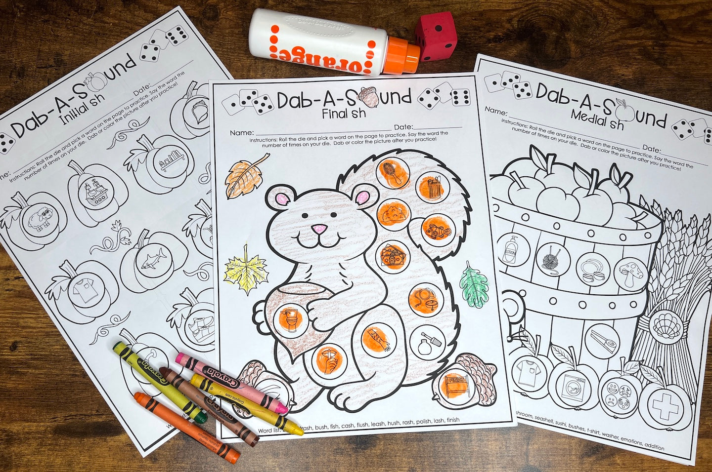 Dab a Sound Fall Edition ~ Print & Go for Articulation Speech Therapy