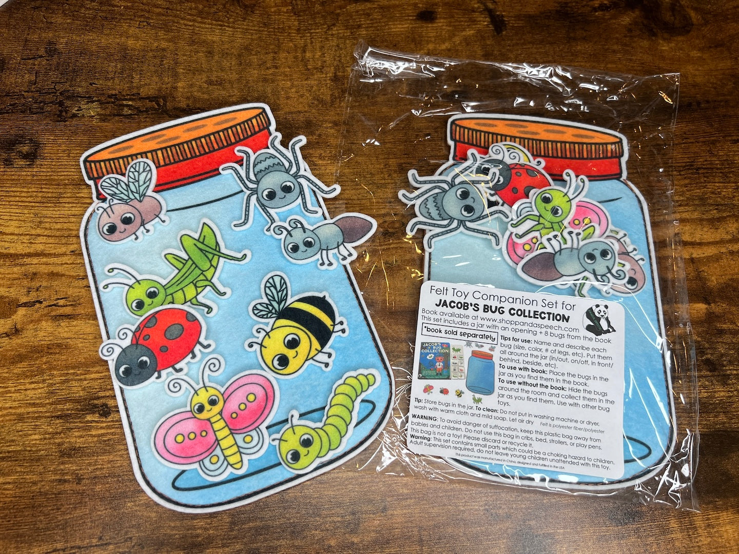Felt Story Companion Set for Jacob's Bug Collection~ Felt bug jar and bugs (from book)