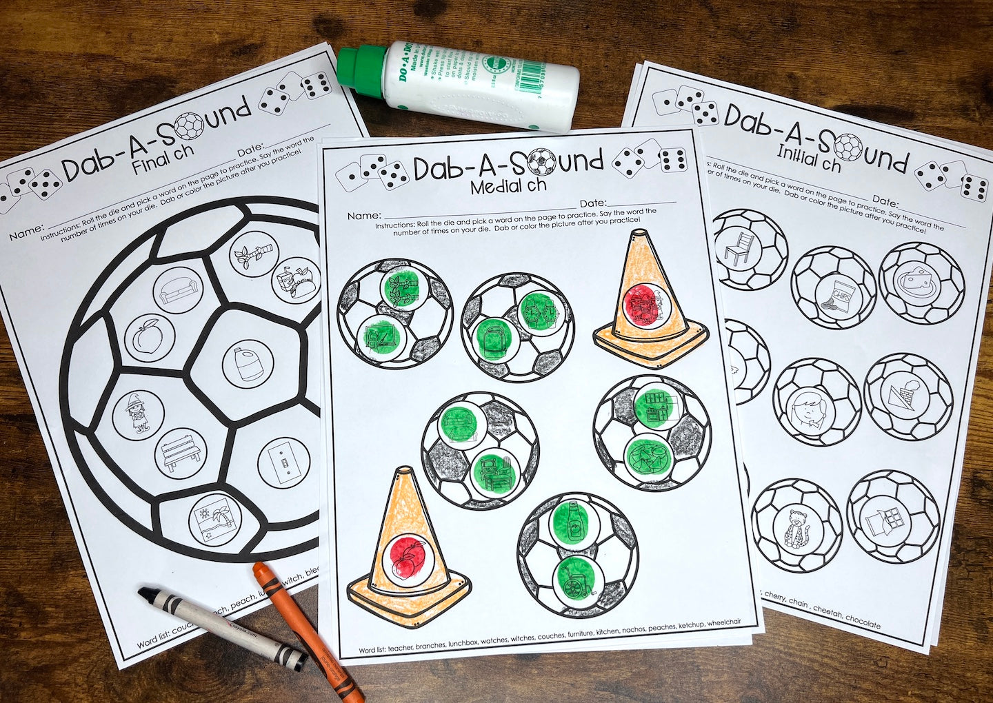 Dab a Sound Soccer Edition ~ Print & Go for Articulation Speech Therapy