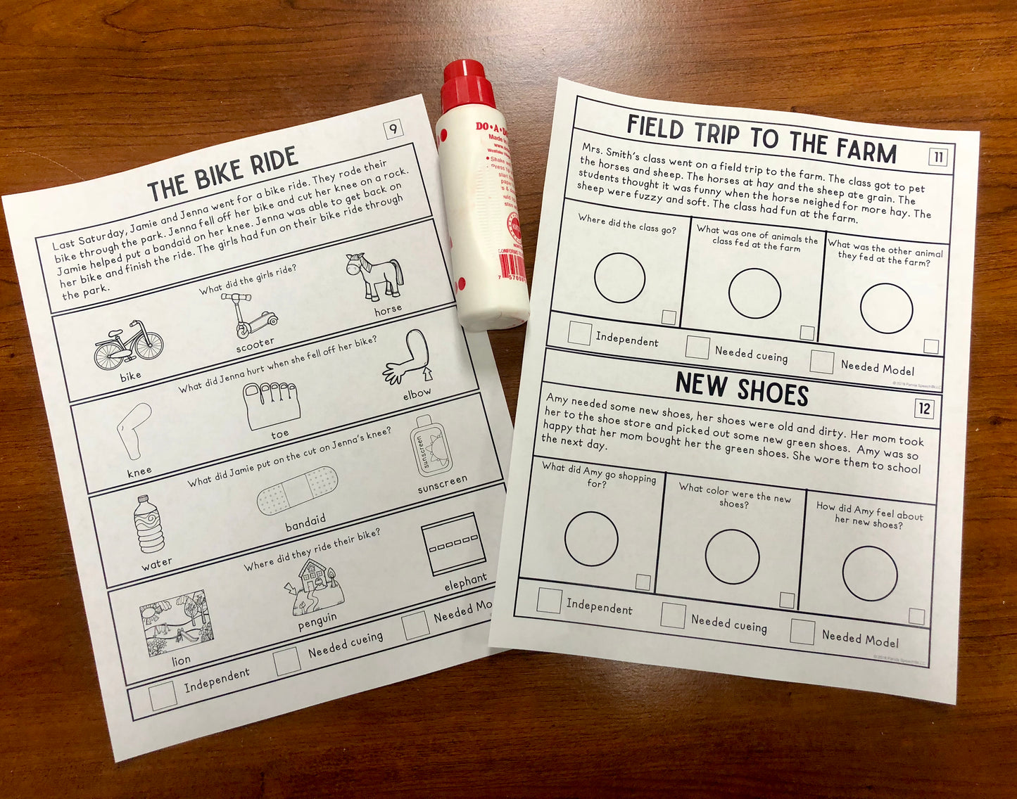 Simple Story Comprehension with picture support, great for AAC Users (Print and make activity)