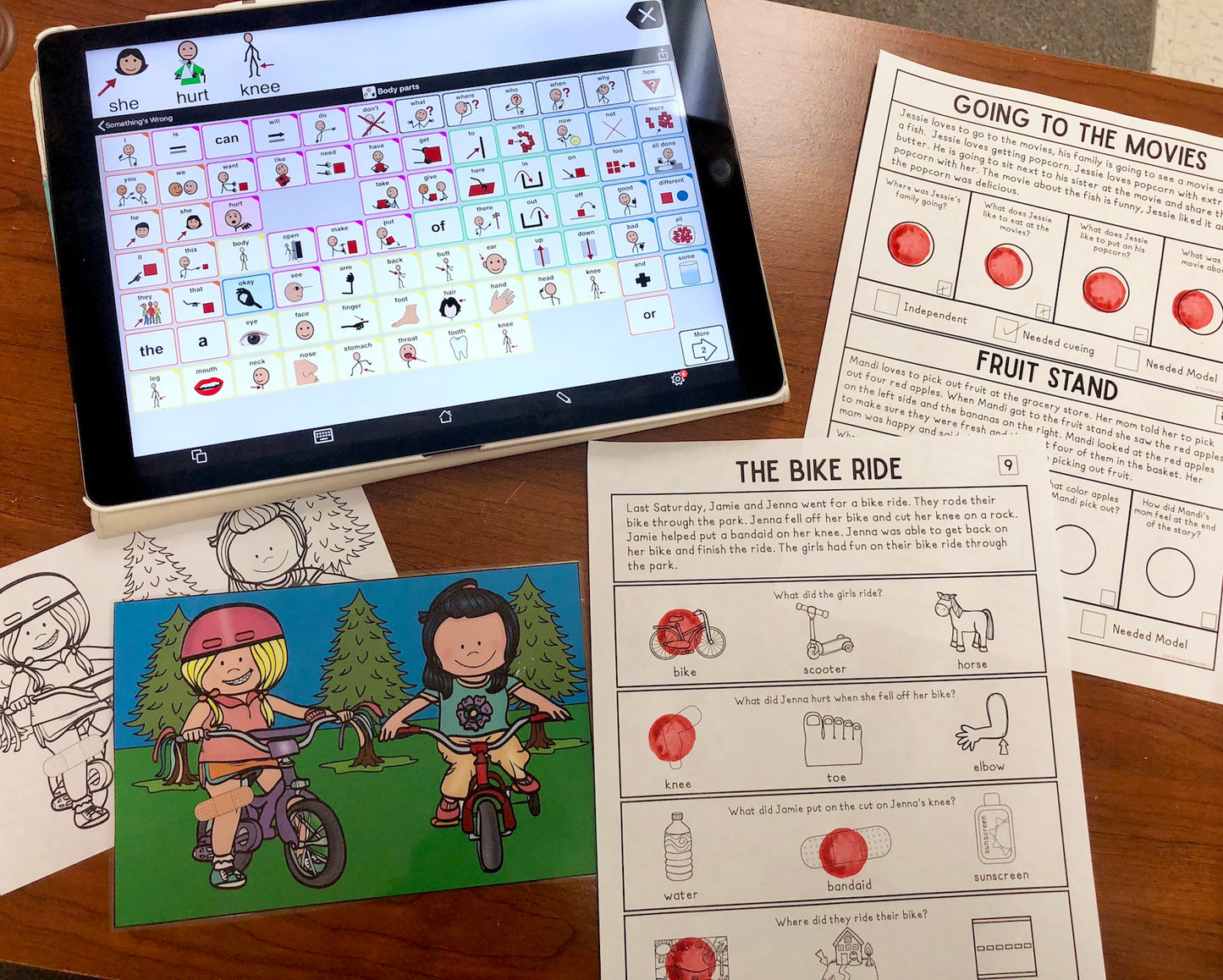Simple Story Comprehension with picture support, great for AAC Users (Print and make activity)