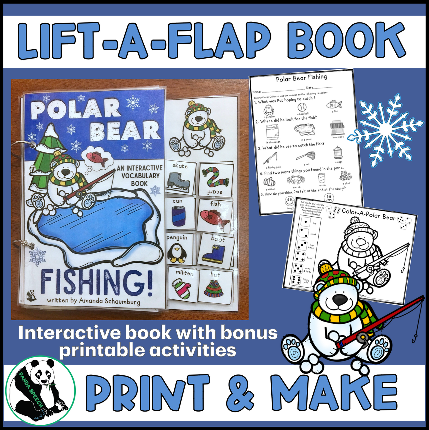 Polar Bear Fishing Lift a Flap Book (Print & Make Book)