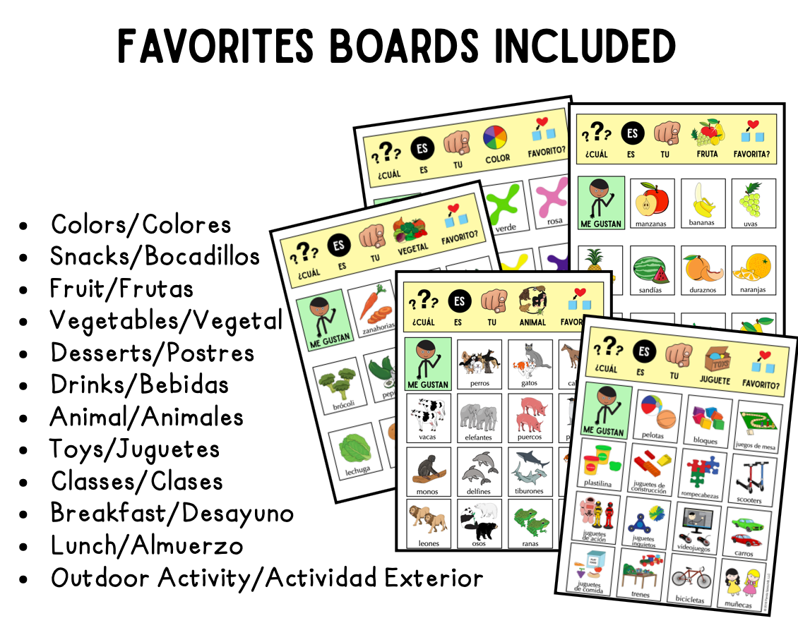Mis Favoritos (My Favorites) Boards ~ Speech Therapy ~ AAC