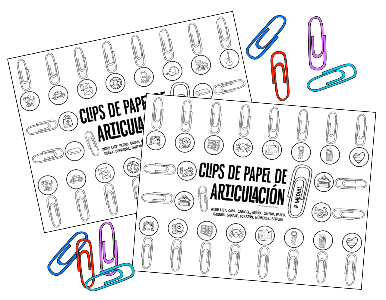 Clips de Papel de Articulación: A speech therapy activity