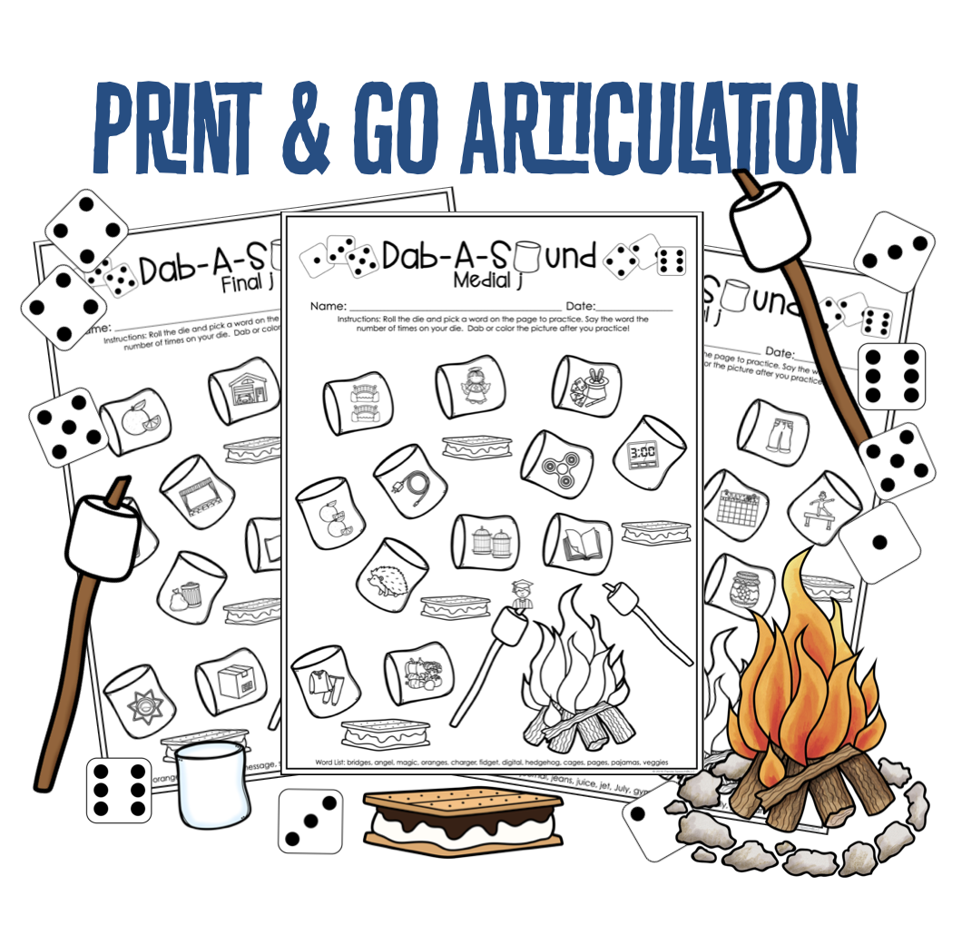 Dab a Sound S'Mores Edition ~ Print & Go for Articulation Speech Therapy