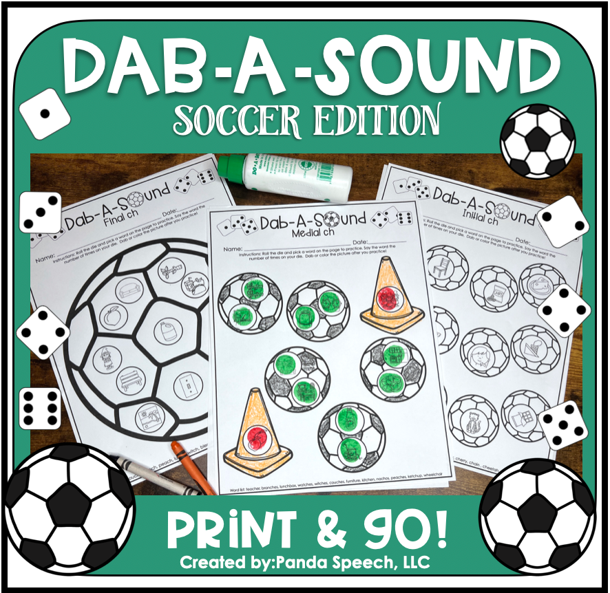 Dab a Sound Soccer Edition ~ Print & Go for Articulation SpeechTherapy