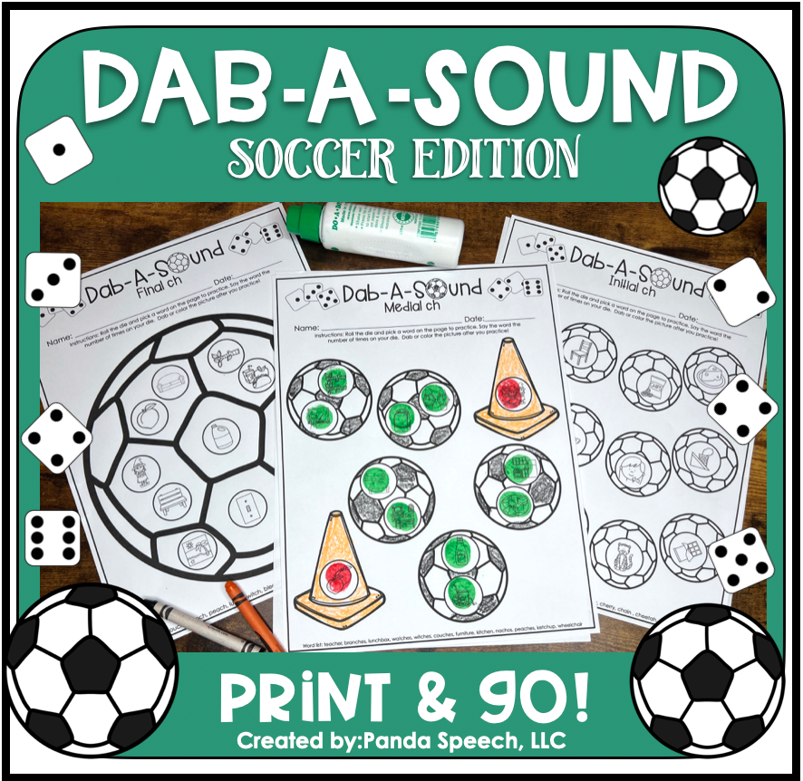 Dab a Sound Soccer Edition ~ Print & Go for Articulation Speech Therapy