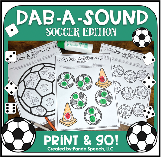 Dab a Sound Soccer Edition ~ Print & Go for Articulation Speech Therapy