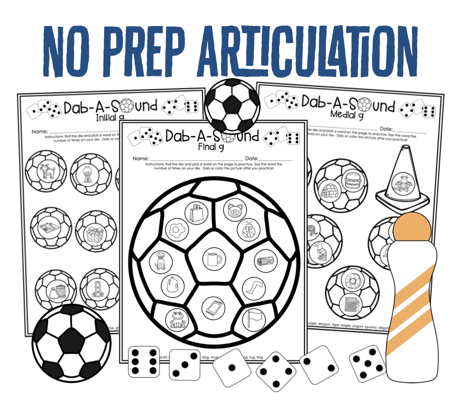 Dab a Sound Soccer Edition ~ Print & Go for Articulation SpeechTherapy