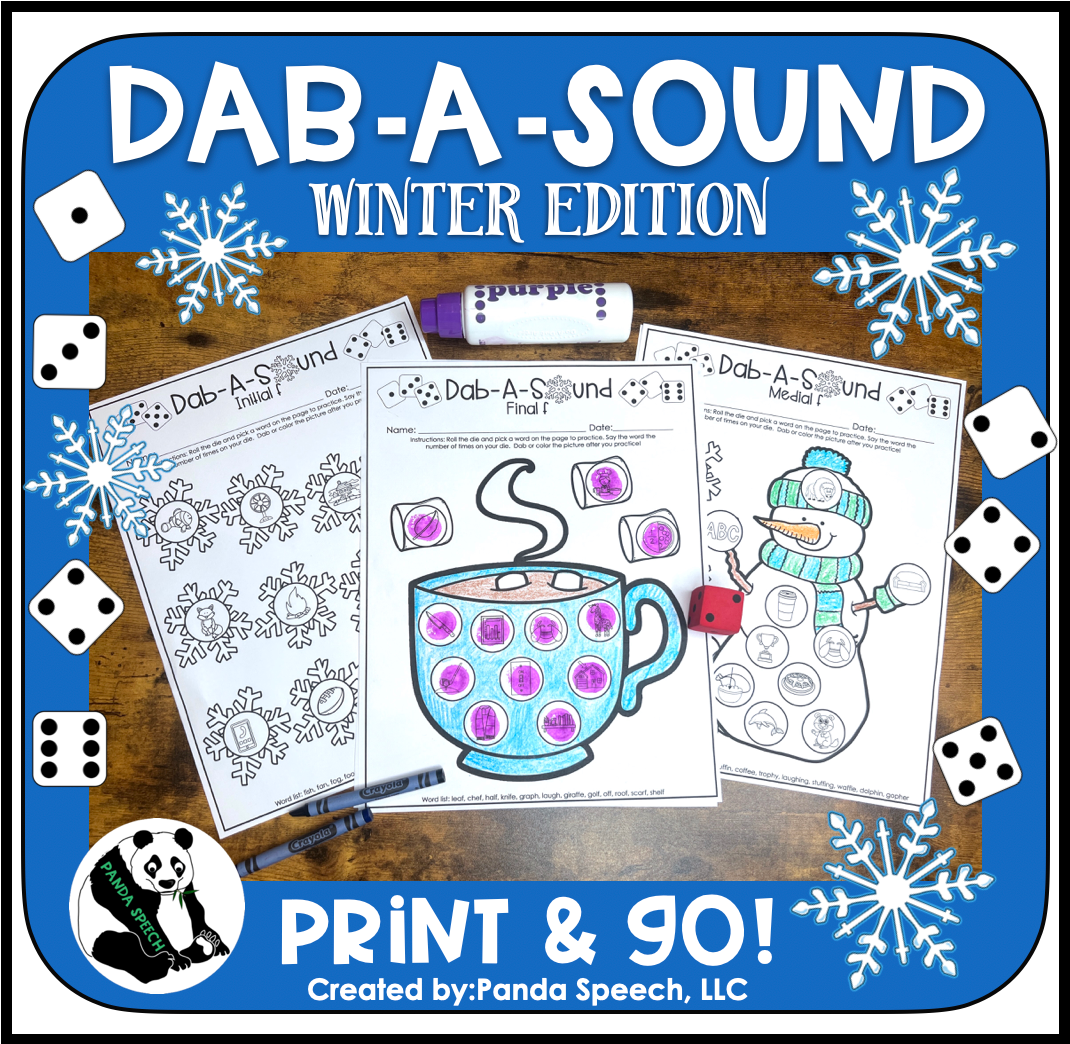Dab a Sound Winter Edition ~ Print & Go for Articulation SpeechTherapy