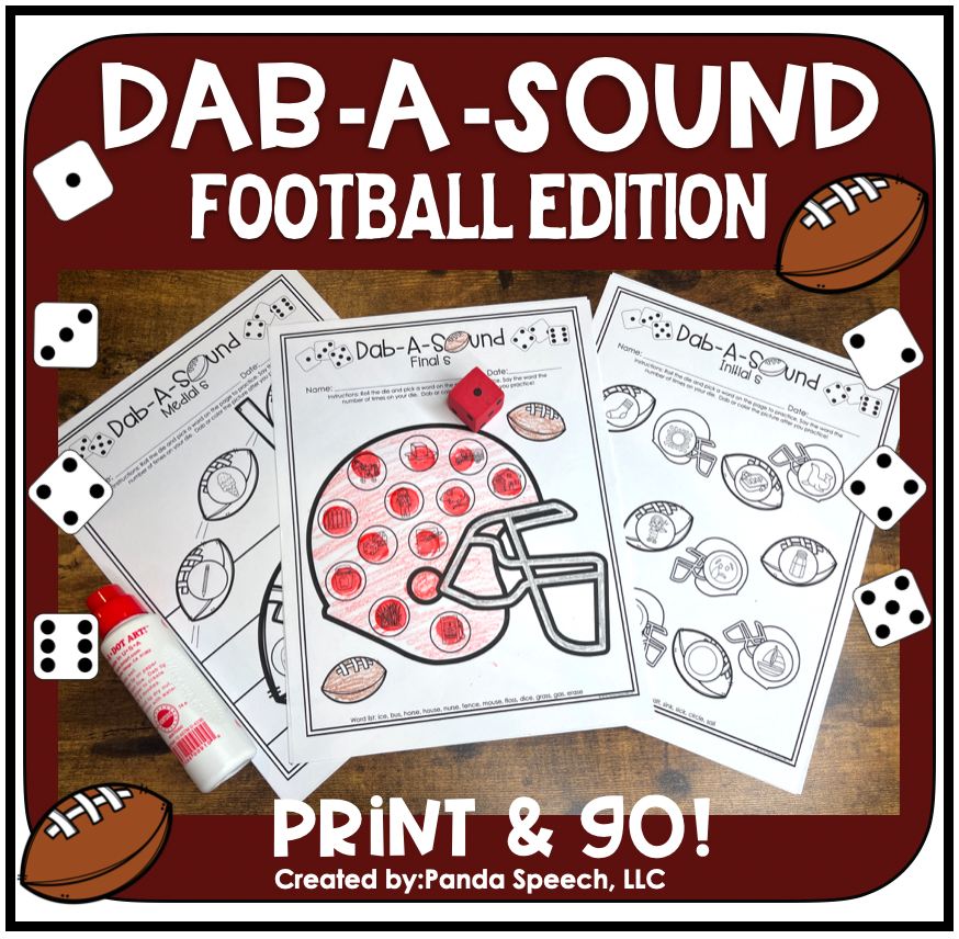 Dab a Sound Football Edition ~ Print & Go for Articulation SpeechTherapy