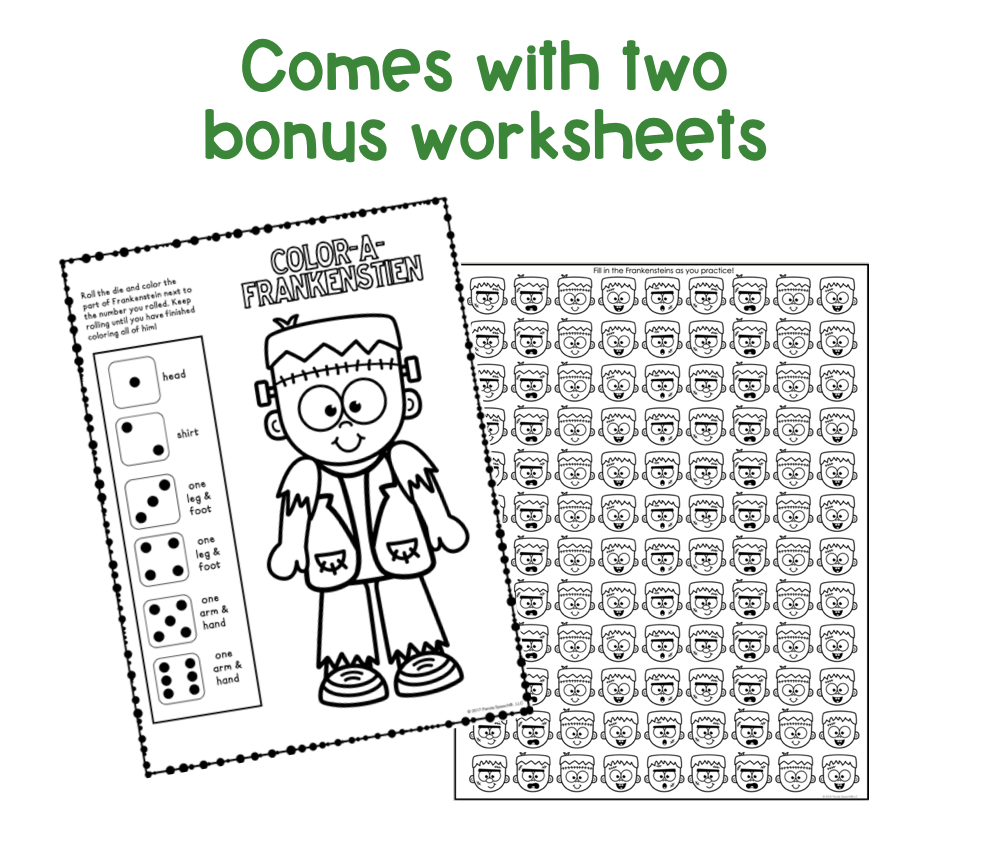 Build A Frankenstein Open Ended Dice Game + BONUS worksheets