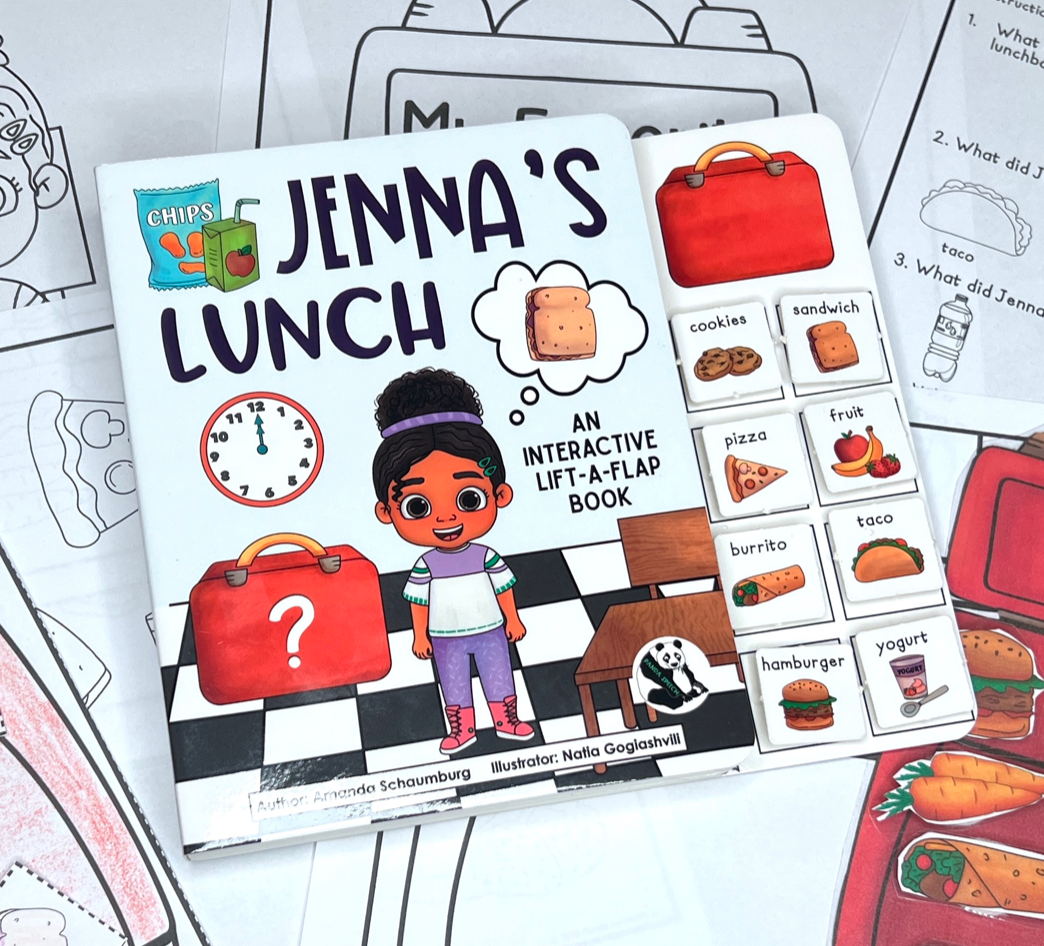 Clearance Jenna's Lunch (opened-like new)  ~  Lift-a-Flap Board Book + downloadable extras (Clothing Theme)
