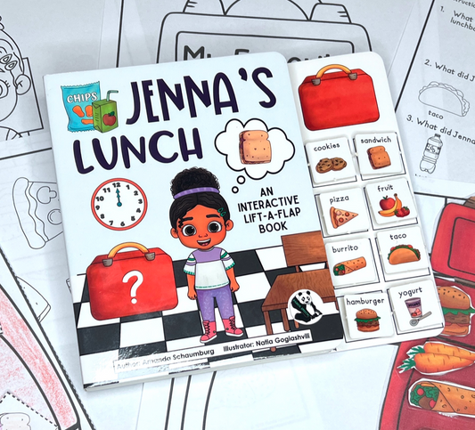 Clearance Jenna's Lunch (opened-like new)  ~  Lift-a-Flap Board Book + downloadable extras (Clothing Theme)
