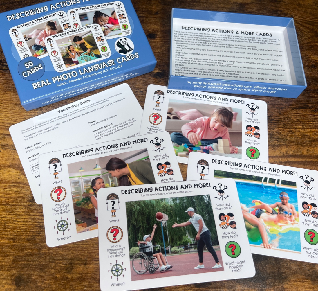 Real Photo Language Cards: Describing Actions & More (Physical Cards)