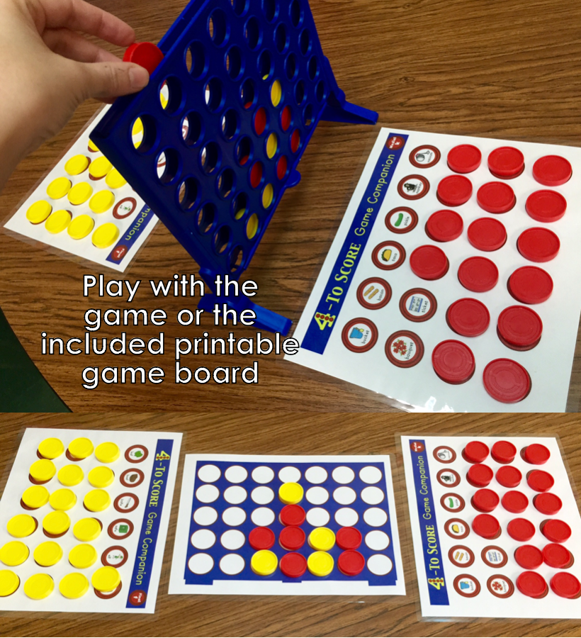 Four to Score Language & Vocabulary  ~ Speech Therapy Game Companion