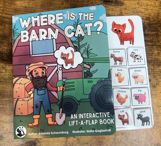 Where is the Barn Cat? ~  Lift-a-Flap Board Book + downloadable extras (FARM Theme)
