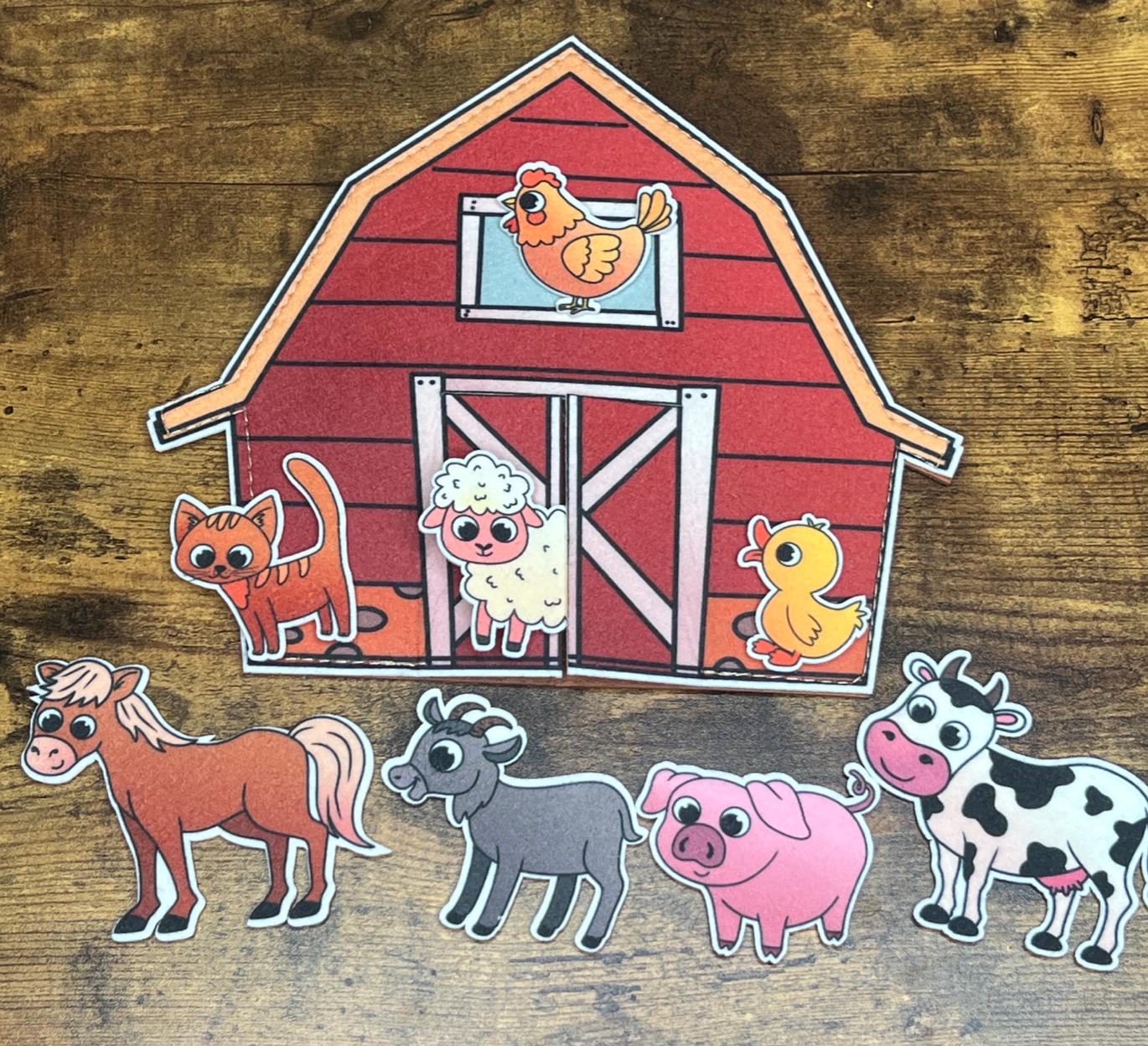 Felt Story Companion Set for Where is the Barn Cat?~ Felt barn and animals