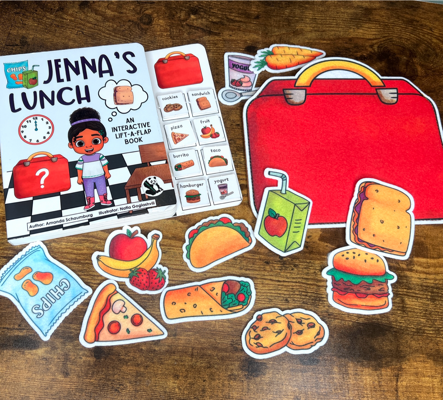 Felt Story Companion Set for Jenna's Lunch~ Felt lunchbox and food items (from book)