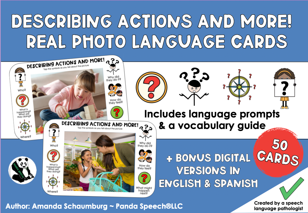 Real Photo Language Cards: Describing Actions & More (Physical Cards)