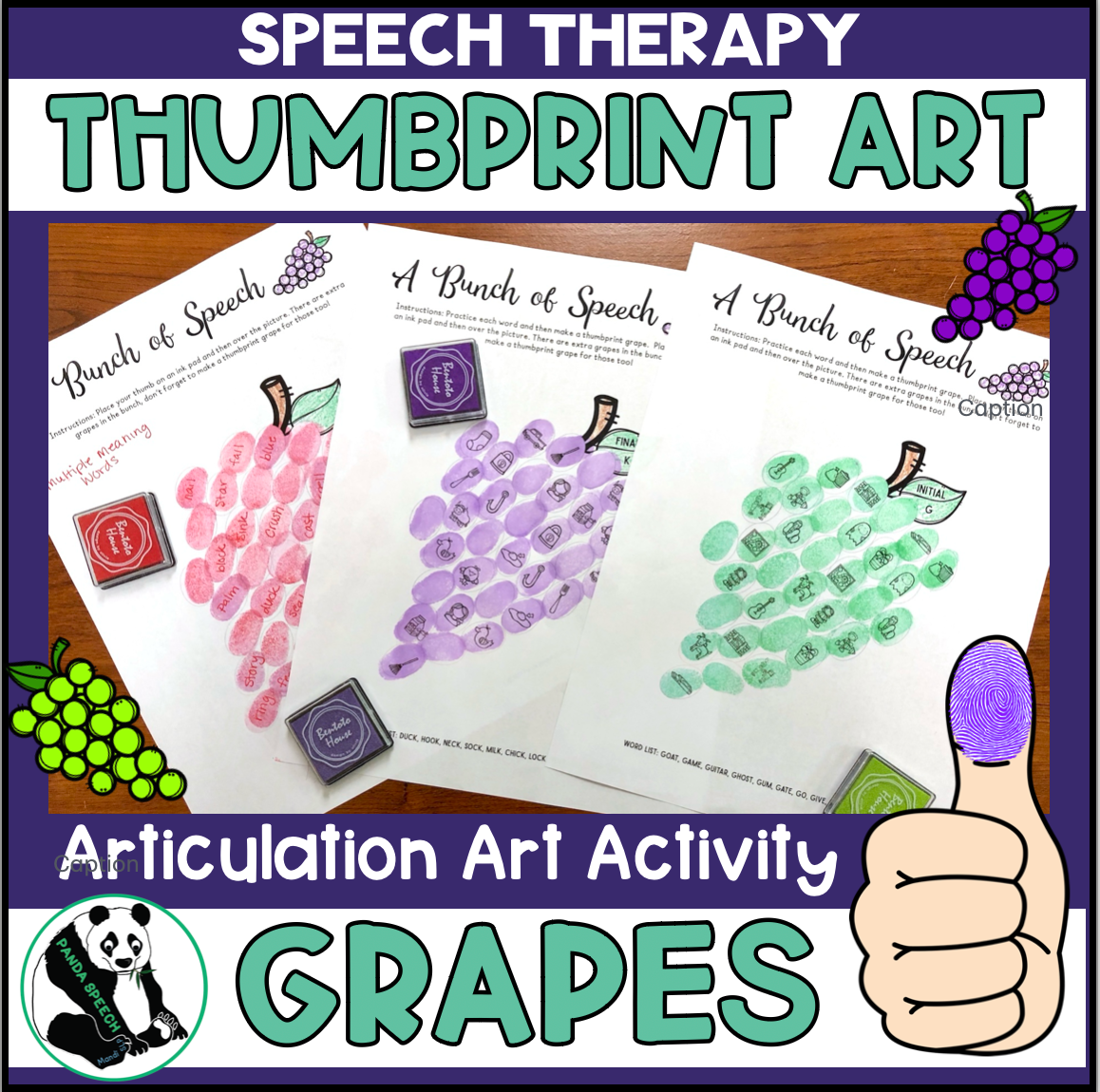 Grape Thumbprints A Speech Therapy Craft Activity ~ Articulation Practice