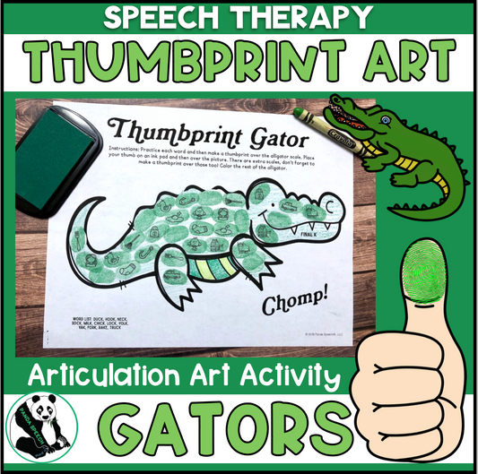 Gator Thumbprints A Speech Therapy Craft Activity ~ Articulation Practice