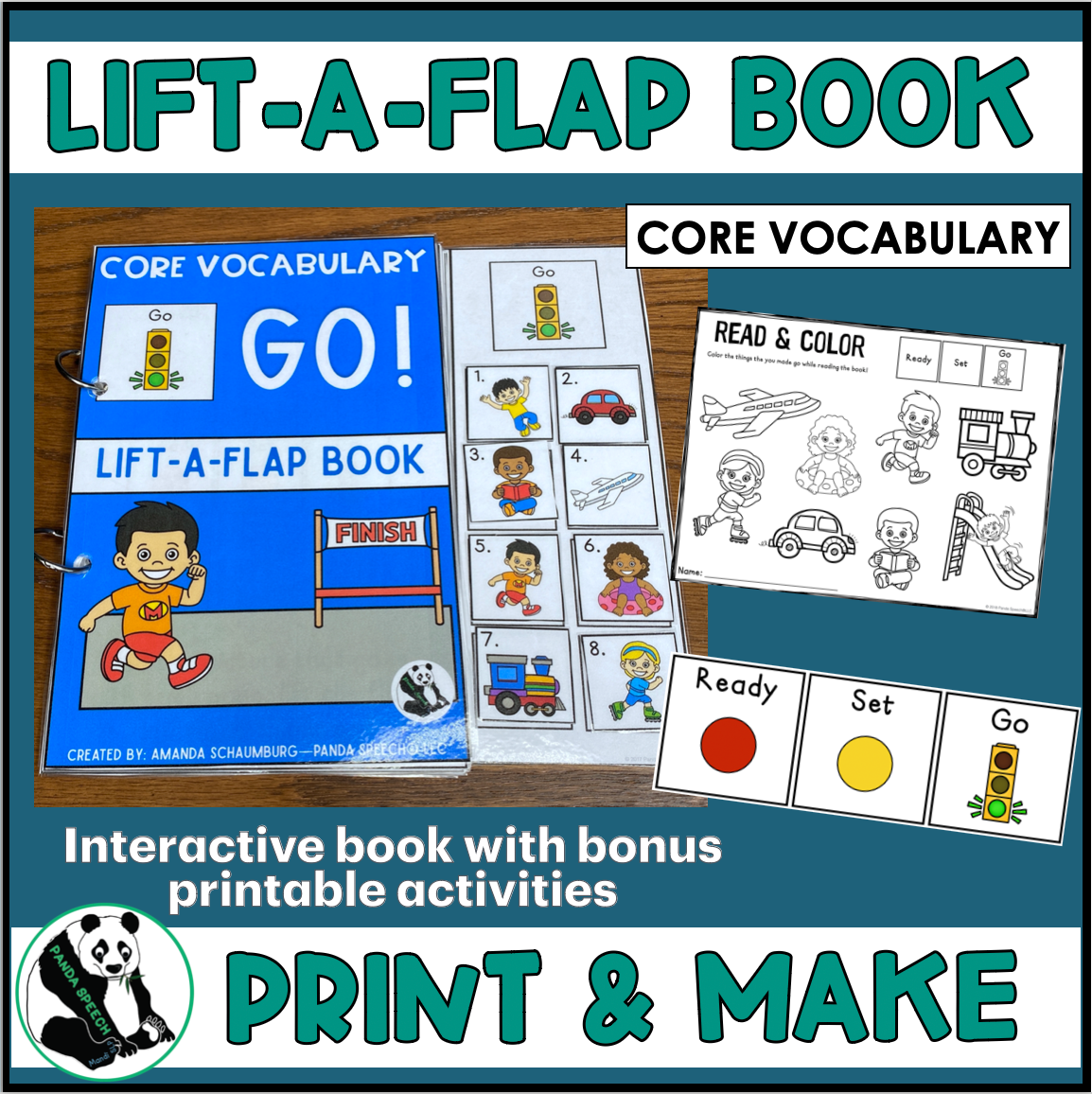 Core Vocabulary GO! Lift A Flap Book (Print & Make Book)