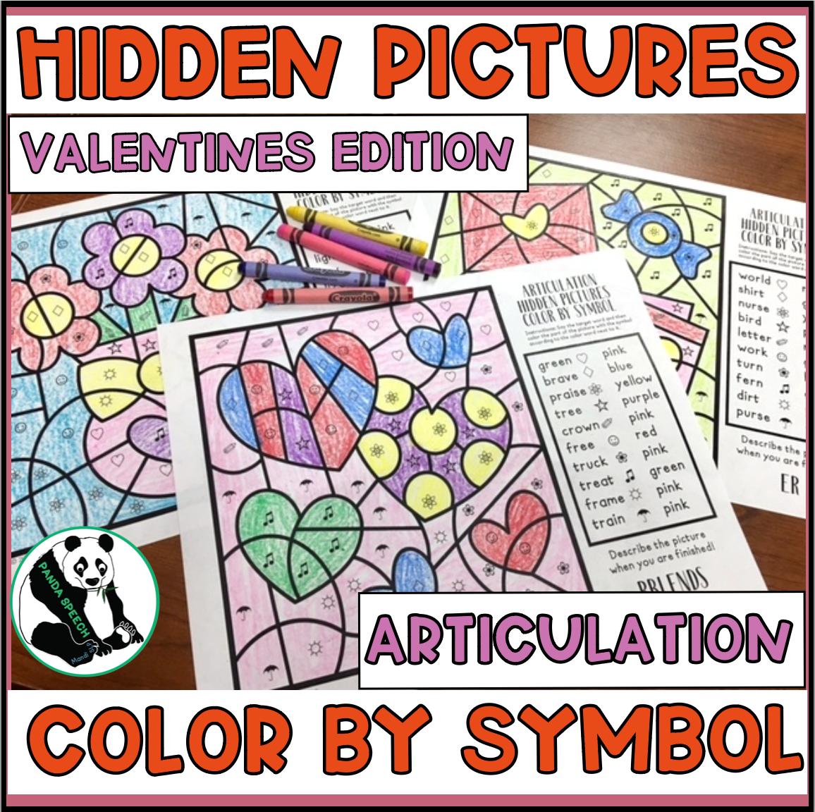 Color by Symbol Hidden Pictures - Valentines ~ A Speech Therapy Articulation Activity