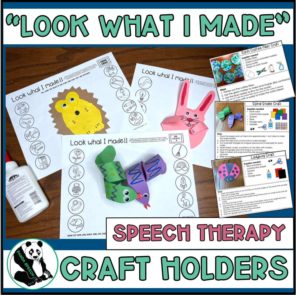 Look What I Made! Craft Holders ~ Print & Go for Speech Therapy