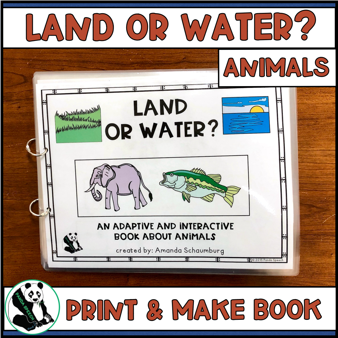 Functional Vocabulary Book: Land or Water Animal? Print & Make Book