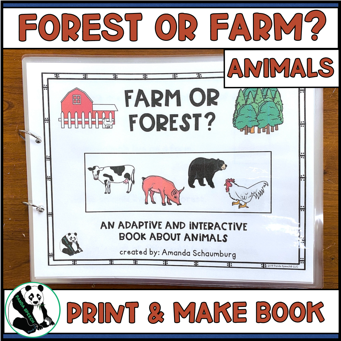 Functional Vocabulary Book: Forest or Farm Animal? Print & Make Book