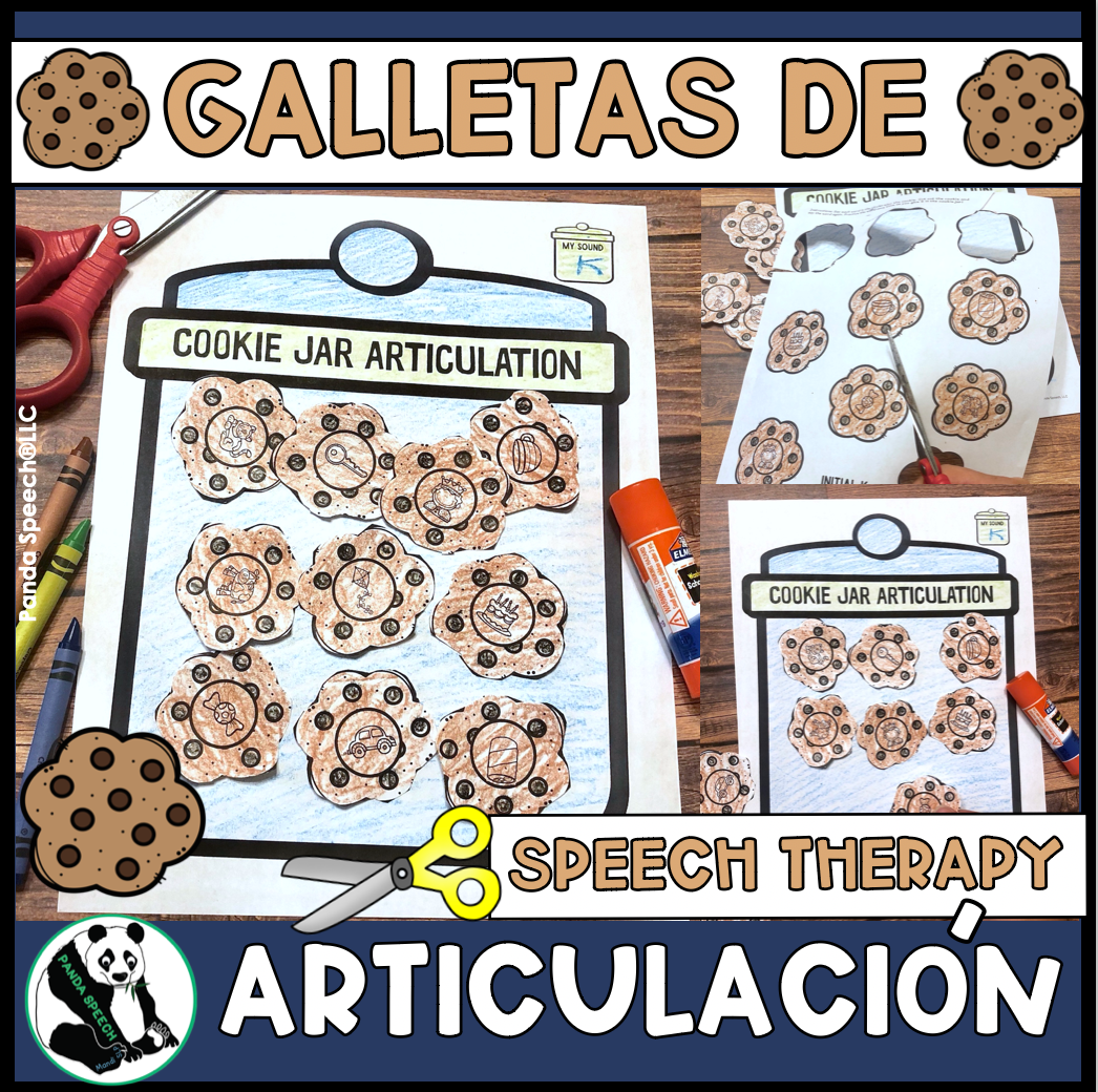 Galletas De Articulación: ~ Spanish Articulation Cut and Paste Craft for Speech Therapy