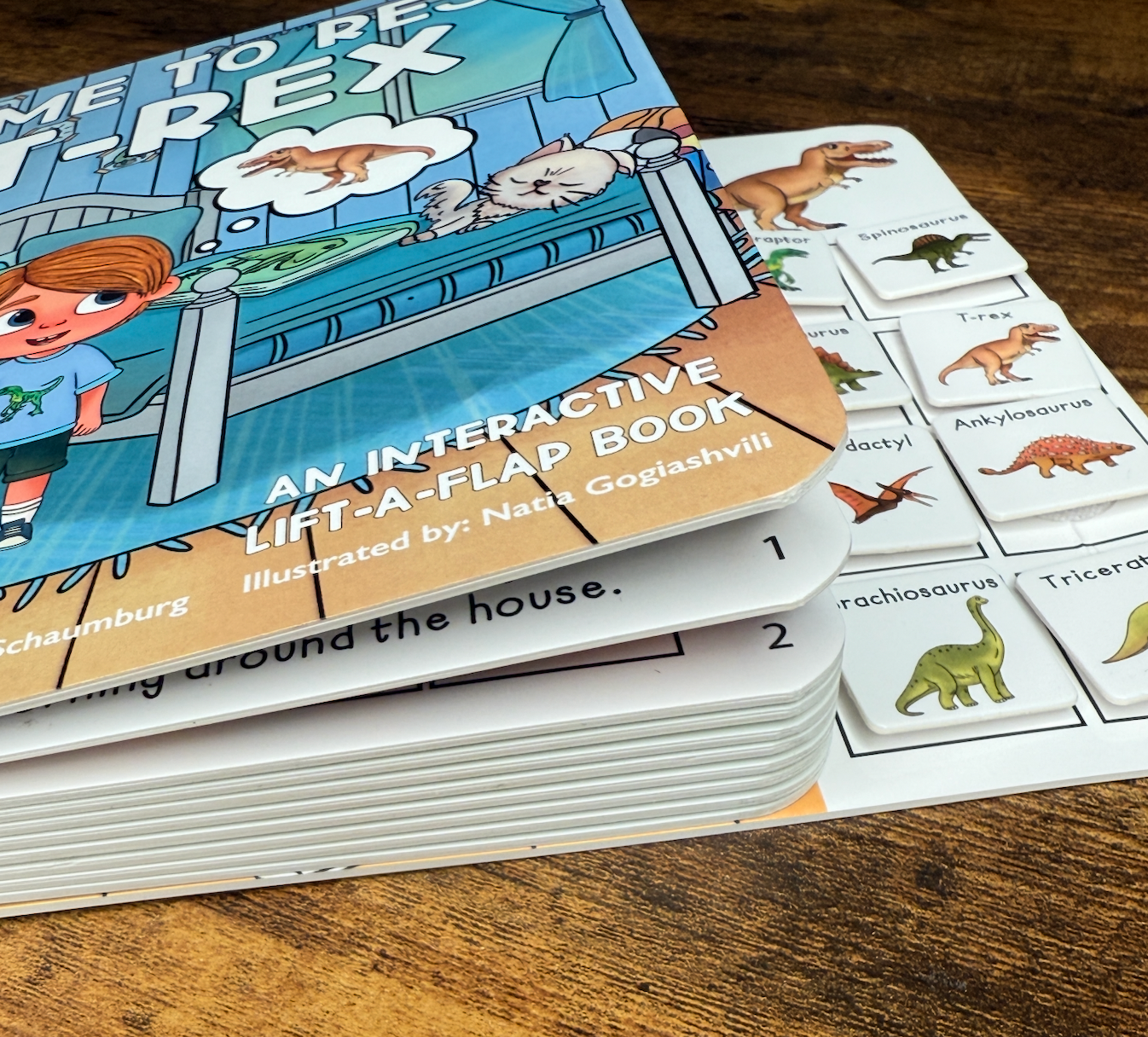 NEW! Time to Rest T-Rex ~ Lift-a-Flap Board Book + downloadable extras