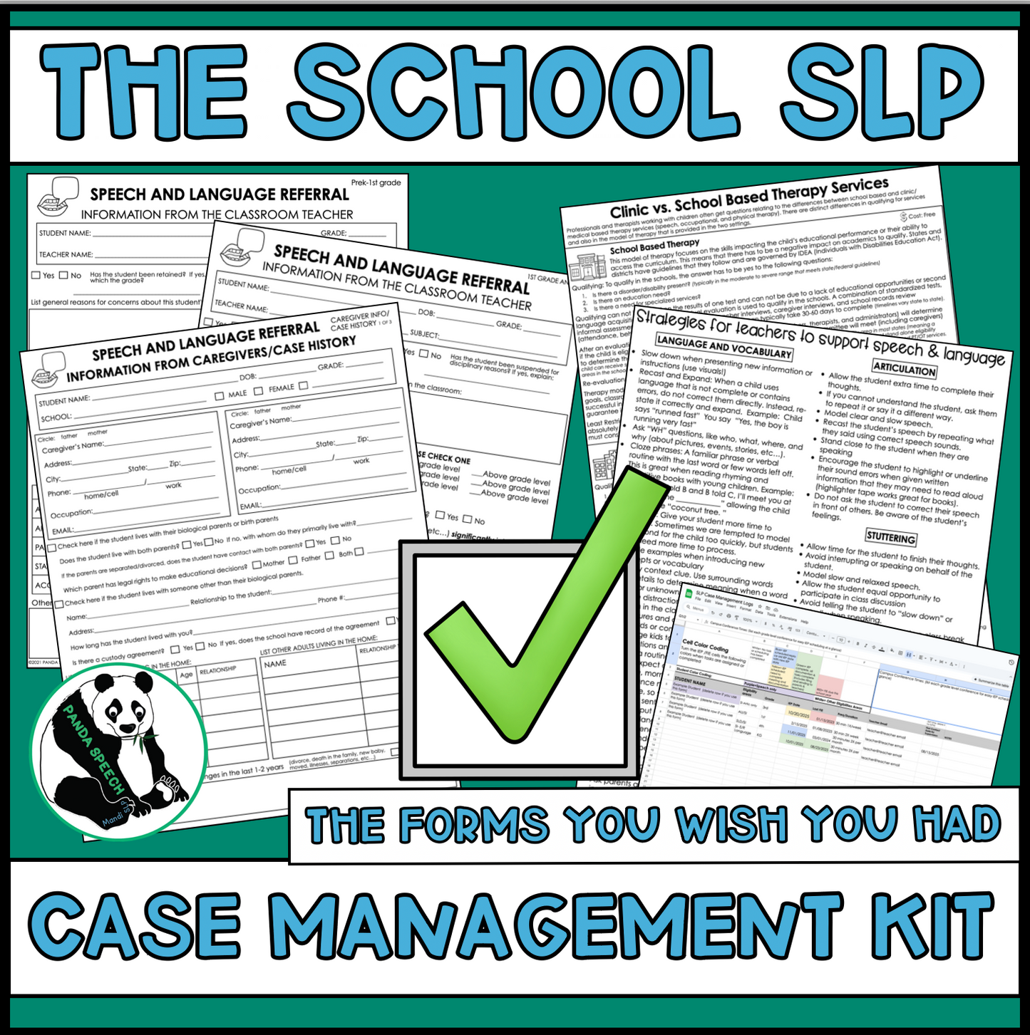 The School SLP Case Management Kit ~ The forms you wish you had!