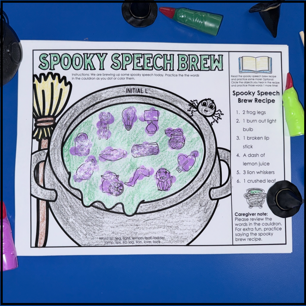 Spooky Speech Brew ~ Articulation Speech Therapy Activity