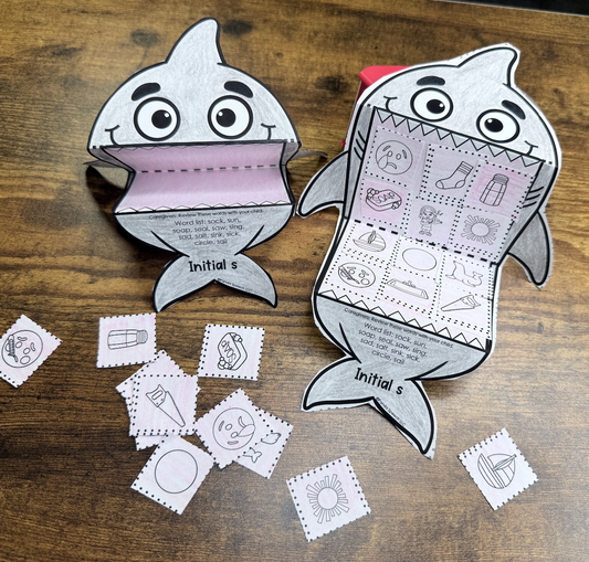 Shark Gobblers for Speech Therapy ~ Articulation and Language No Prep One Page Craft