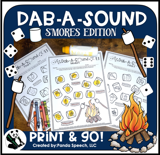 Dab a Sound S'Mores Edition ~ Print & Go for Articulation SpeechTherapy