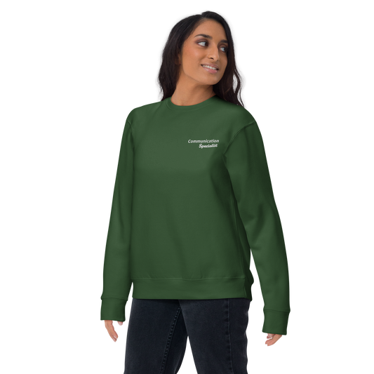 "Communication Specialist" Embroidered Sweater