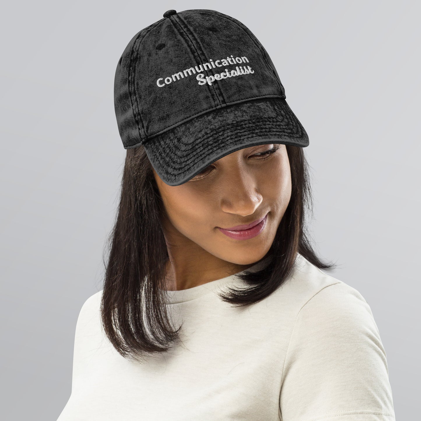 "Communication Specialist" Vintage Cotton Twill Cap