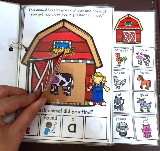 Who's Hiding in the Barn?  Lift a Flap Book  (Print & Make Book)