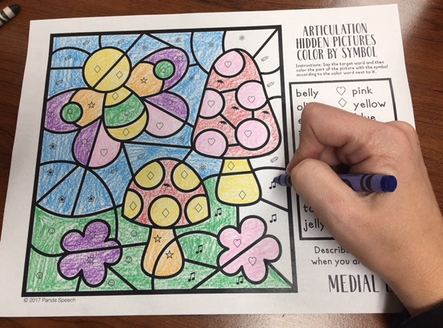 Color by Symbol Hidden Pictures SPRING!~ Print & Go Coloring Pages for Speech Therapy