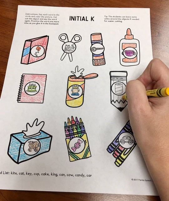 Pack the Bag Articulation~ Speech Therapy Cut & Paste Craft